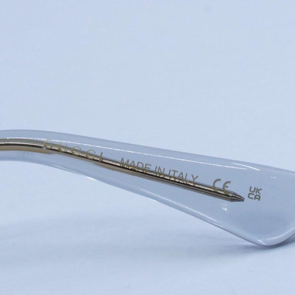Gucci GG0184O 005 Eyeglasses Transparent Grey 50mm Square Frame - Picture 6 of 11